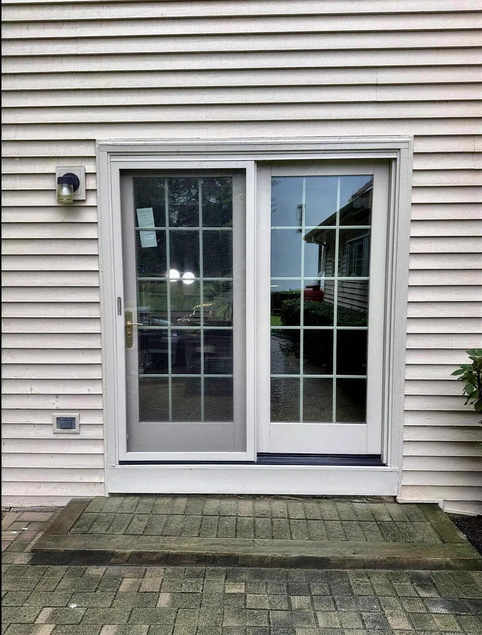 Sliding patio door — finished