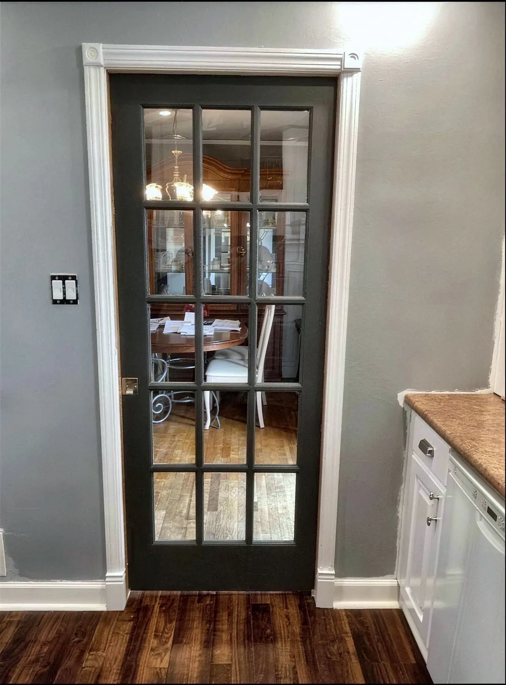 Glass-panel pocket door